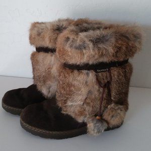 BearPaw Tama II Rabbit Fur Boots - Size 10